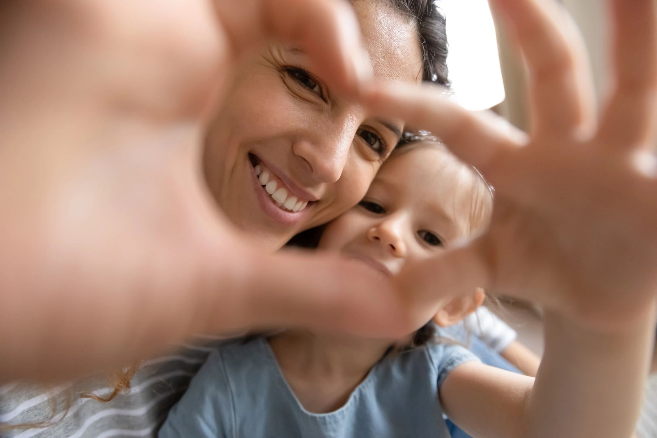 Community volunteers engaging with children